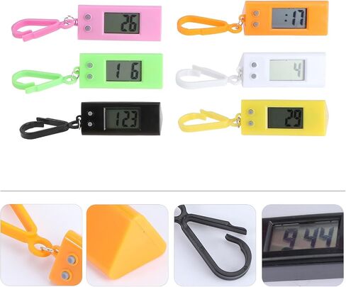 INOOMP 12Pcs Keychain Pocket Watch Mini Key Ring Digital Watch Clip on Portable Keychain for Men Women in Kuwait