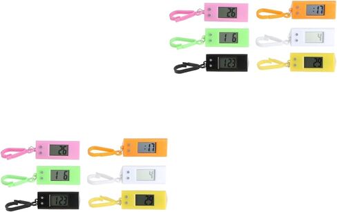 INOOMP 12Pcs Keychain Pocket Watch Mini Key Ring Digital Watch Clip on Portable Keychain for Men Women in Kuwait