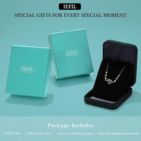 Iefil 925 Sterling Silver Rose Heart Birthstone Bracelets, Anniversary Birthday Gifts for Women Wife Mom Daughter, 6"+2" in Kuwait
