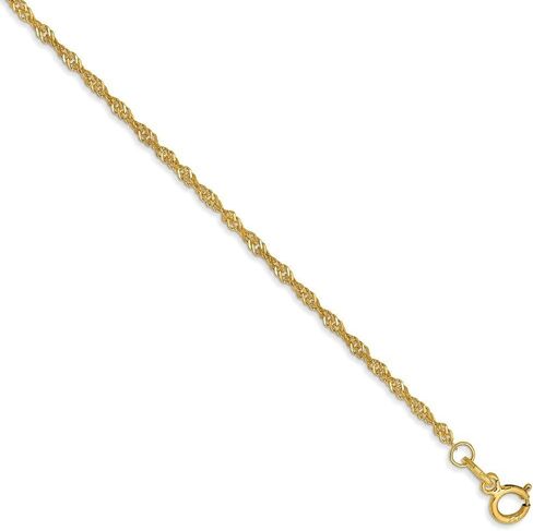 Roy Rose Jewelry 14K Yellow Gold 1.4mm Singapore Chain Bracelet ~ Length 7'' inches in Kuwait
