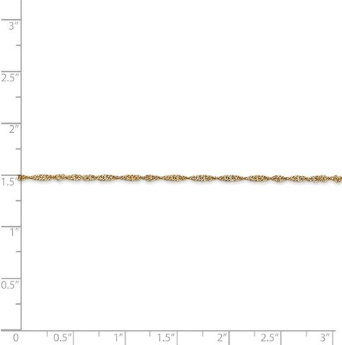 Roy Rose Jewelry 14K Yellow Gold 1.4mm Singapore Chain Bracelet ~ Length 7'' inches in Kuwait