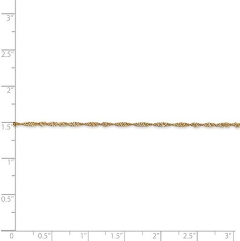Roy Rose Jewelry 14K Yellow Gold 1.4mm Singapore Chain Bracelet ~ Length 7'' inches in Kuwait