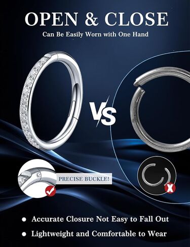 3Pcs 18G Moissanite Round Hoop Nose Ring Set 925 Sterling Silver Women's Nose Ring Set Hypoallergenic Hoop Design Suitable for Both Men and Women in Kuwait