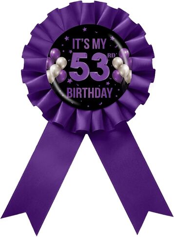 It's My 1st Birthday Tinplate Badge Pin, Happy 1st Birthday Award Ribbon Button, Purple Rosette One Year Old Brooch Pin for 1st Anniversary Party Favor in Saudi Arabia