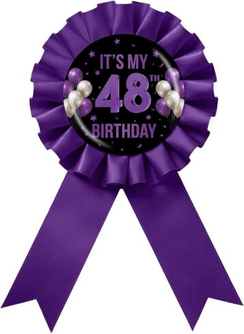 It's My 1st Birthday Tinplate Badge Pin, Happy 1st Birthday Award Ribbon Button, Purple Rosette One Year Old Brooch Pin for 1st Anniversary Party Favor in Saudi Arabia