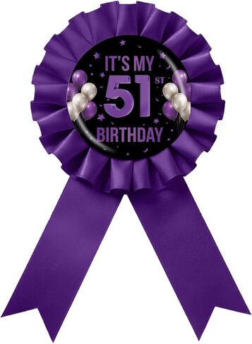 It's My 1st Birthday Tinplate Badge Pin, Happy 1st Birthday Award Ribbon Button, Purple Rosette One Year Old Brooch Pin for 1st Anniversary Party Favor in Saudi Arabia