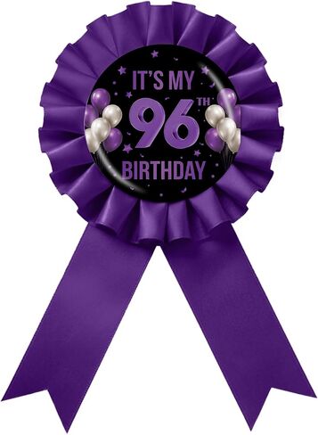 It's My 1st Birthday Tinplate Badge Pin, Happy 1st Birthday Award Ribbon Button, Purple Rosette One Year Old Brooch Pin for 1st Anniversary Party Favor in Saudi Arabia