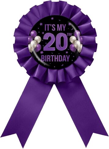 It's My 1st Birthday Tinplate Badge Pin, Happy 1st Birthday Award Ribbon Button, Purple Rosette One Year Old Brooch Pin for 1st Anniversary Party Favor in Saudi Arabia