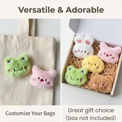 30 Pcs Animal Plush Brooch for Party Favors,Easter Egg Stuffers Claw Machine Prizes,Classroom Kawaii Brooch Bulk for Birthday Goodie Bags Pinata, Multi-color, 2.3x2" in Saudi Arabia