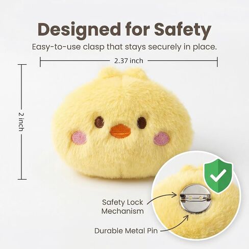 30 Pcs Animal Plush Brooch for Party Favors,Easter Egg Stuffers Claw Machine Prizes,Classroom Kawaii Brooch Bulk for Birthday Goodie Bags Pinata, Multi-color, 2.3x2" in Saudi Arabia