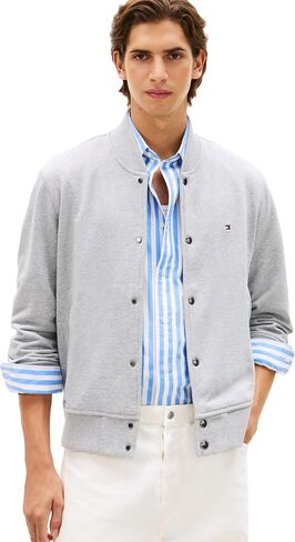 Tommy Hilfiger Men's Lightweight Cotton Bomber Jacket With Embroidered Flag Logo in Kuwait