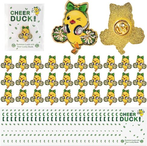 30 Sets 60 Pcs Cheer Team Gifts Bulk Cheer Pins Cheer Duck Pins Cheerleader Good Luck Duck Team Inspirational Gift Accessories for Competition Game Teammates in Saudi Arabia