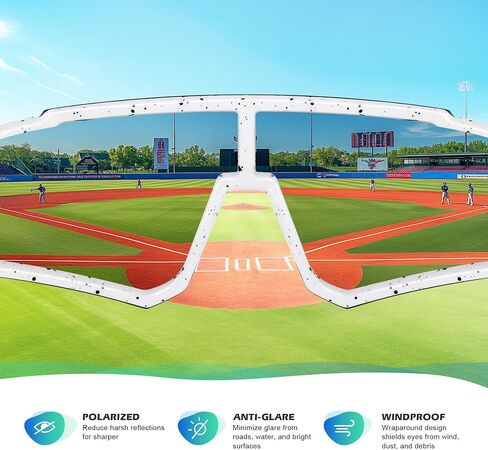 نظارات شمسية Fanshen Kids Baseball للأولاد والبنات من عمر 3 إلى 12 عامًا، نظارات شمسية رياضية مستقطبة للشباب البيسبول البيسبول للحماية من الأشعة فوق البنفسجية in Kuwait
