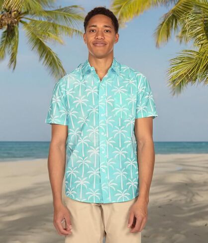 Tipsy Elves Hawaiian Shirts for Men - Casual Beach & Summer Party Shirts for Men - Stretch Fabric with Modern Fit in Kuwait