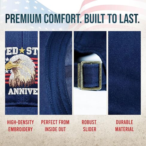 FLAGWIX 250th Anniversary USA Hat - Embroidered American Baseball Cap - Fathers Day 4th of July 250 Hat Gifts for Men Women in Saudi Arabia