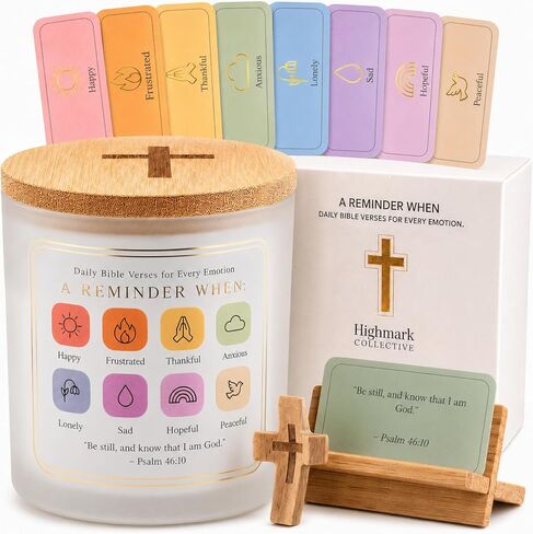 Bible Verse Jar for Women – 200 Scripture Cards for 8 Emotions, Christian Gifts for Women Faith, Prayer Jar with Wooden Stand & Prayer Cross, Encouragement Gift in Frosted Glass Jar in Saudi Arabia