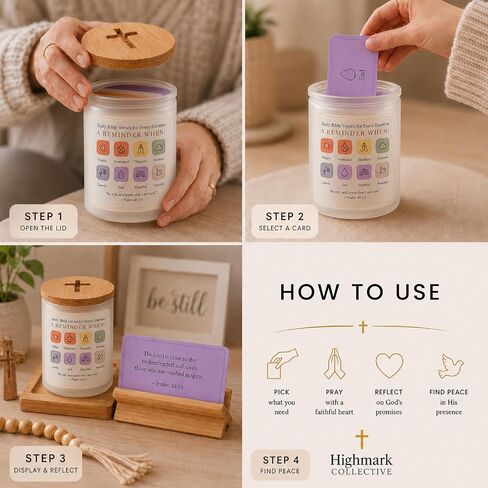 Bible Verse Jar for Women – 200 Scripture Cards for 8 Emotions, Christian Gifts for Women Faith, Prayer Jar with Wooden Stand & Prayer Cross, Encouragement Gift in Frosted Glass Jar in Saudi Arabia