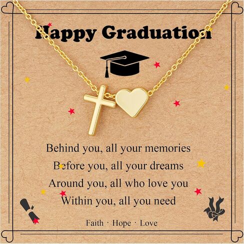 WEDINEN 2026 Happy Graduation Gifts, Gold Cross Necklace for Primary/Middle School/High School/College Grads Graduation Gifts for Students Nurse Daughter Granddaughter Niece in Saudi Arabia