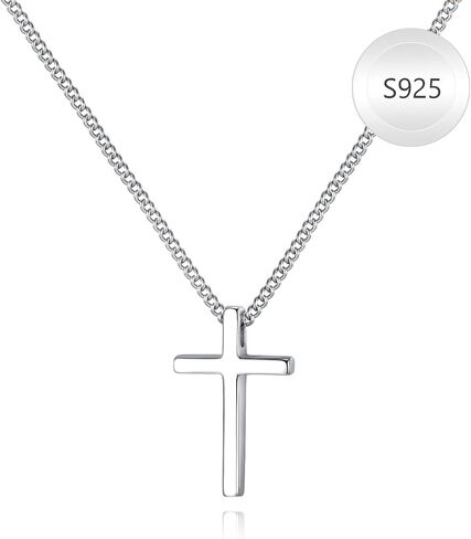 925 Sterling Silver Small Cross Necklace for Girls - Mini Faith Cross Chain Necklaces for Kids, 2026 Graduation Gifts, Small Dainty Pendant Jewelry Gifts for Teenager, Confirmation First Communion Baptism Birthday in Saudi Arabia