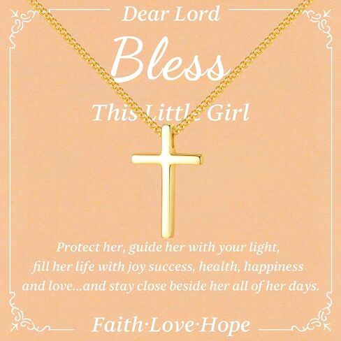 925 Sterling Silver Small Cross Necklace for Girls - Mini Faith Cross Chain Necklaces for Kids, 2026 Graduation Gifts, Small Dainty Pendant Jewelry Gifts for Teenager, Confirmation First Communion Baptism Birthday in Saudi Arabia