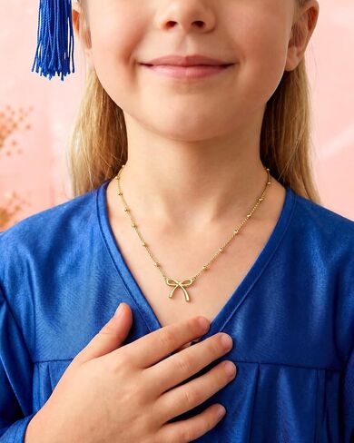 UNGENT THEM Celebrate Her Graduation with Love - Cute Bow Necklace Graduation Gifts for Girls Her with Encouraging Card in Kuwait
