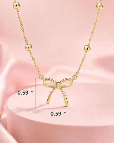 UNGENT THEM Celebrate Her Graduation with Love - Cute Bow Necklace Graduation Gifts for Girls Her with Encouraging Card in Kuwait