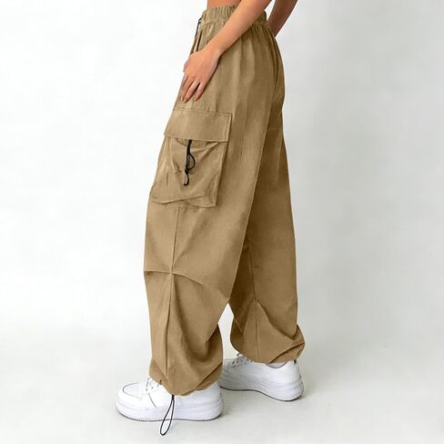 الفتيات السراويل البضائع المظلة واسعة الساق فضفاض Y2K الشارع الشهير Sweatpants في سن المراهقة الرقص عالية الخصر السراويل العصرية مع جيوب in Kuwait