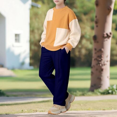 Girls Boys Sweatpants with Pockets Baggy Open Bottom Pants Athletic Track Pants Loose Fit Breathable Casual Trousers in Saudi Arabia