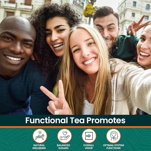 Herbaly Glucose Functional Tea - Vitality & Wellness - Gymnema Sylvestre, Ceylon Cinnamon, Bitter Melon, Dandelion Root, Fenugreek - Daily Teas - Organic Plant-Based Tea Bag Pyramids - 30 ct in Saudi Arabia