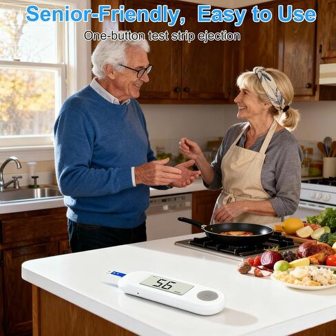 Blood Sugar Monitor,Glucose Monitor Kit with 50 Test Strips & 50 Lancets for Diabetes Testing, Blood Glucose Meter with Auto Eject, No Coding & Large LCD for Seniors in Saudi Arabia