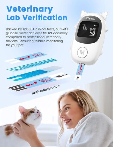 IMPet Glucose Monitoring Kit for Dogs & Cats, Pet Blood Sugar Monitor with 50 Strips, 50 Lancets and 1 Pet-Specific Lancing Device, Pain-Free, Easy Shuttle & No-Coding (PGB-Q1) in Saudi Arabia
