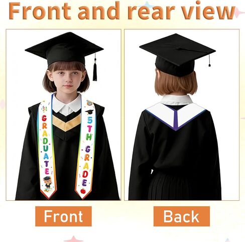 Mexican 5th Grade Graduation Stole Class of 2026 Mexican Star Bear Diploma 50Inch for Kids Grad in Saudi Arabia
