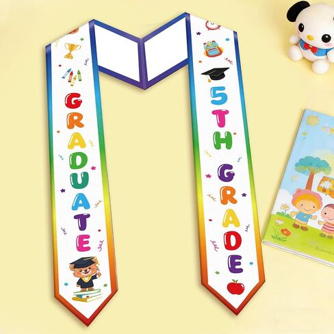 Mexican 5th Grade Graduation Stole Class of 2026 Mexican Star Bear Diploma 50Inch for Kids Grad in Saudi Arabia