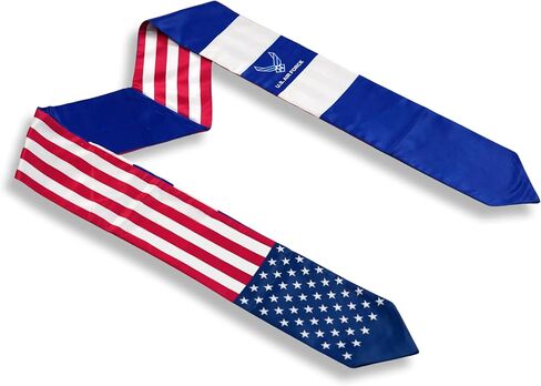 USA And Air Force Wings Flag Graduation Stole,Satin Embroidery Graduation Sash for International Students,72 Inch Length. in Kuwait