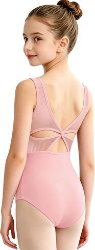 Girls Dance Leotard for Ballet Mesh Tank Dancewear,Full Front Lining,Cross Back in Saudi Arabia
