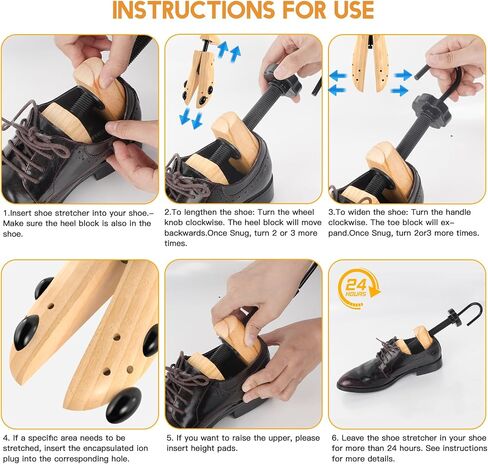 eachway Wooden Shoe Stretcher Men and Women for Wide Feet, Pair Premium of 4-way Shoe Tree Widener Stretch Length & Width in Saudi Arabia