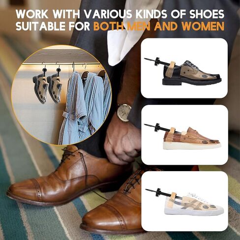eachway Wooden Shoe Stretcher Men and Women for Wide Feet, Pair Premium of 4-way Shoe Tree Widener Stretch Length & Width in Saudi Arabia