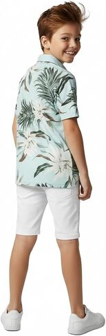 Hawaii Hangover Family Matching Tropical Polo Shirts & Polo Dresses – Wispy Cereus Light Blue Resort Golf Outfits in Kuwait