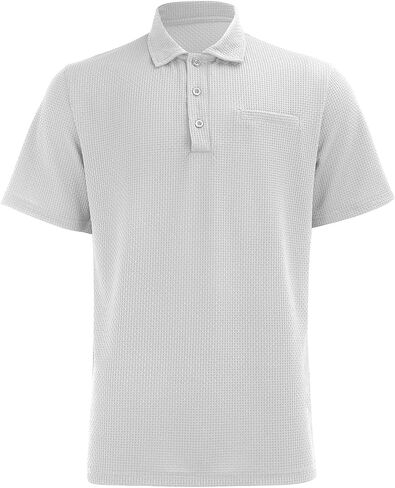 Mens Collared Shirts Short Sleeve Button Up Breathable Textured Golf Tee Classic Regular Fit Business Casual Top 2026 in Saudi Arabia