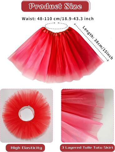 9 PCS Adult Tutus Skirts for Women with Star Sunglasses Tutu Skirt Elastic Tulle Tutu Colored Tutus for Dance Runners Halloween Party Multicolor in Kuwait