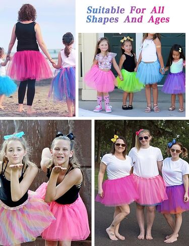 9 PCS Adult Tutus Skirts for Women with Star Sunglasses Tutu Skirt Elastic Tulle Tutu Colored Tutus for Dance Runners Halloween Party Multicolor in Kuwait
