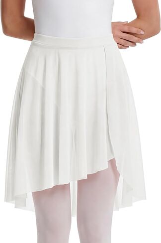 Stelle Women's Ballet Skirt Chiffon Dance Wrap Skirt Mesh Sheer Pull On Elastic Waist High Low Flowy Skirts Dancewear in Kuwait