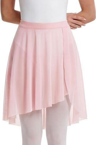Stelle Women's Ballet Skirt Chiffon Dance Wrap Skirt Mesh Sheer Pull On Elastic Waist High Low Flowy Skirts Dancewear in Kuwait