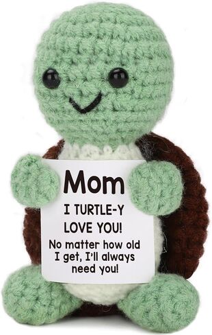 TuSuQing Dad Gifts from Daughter Son, Fathers Day Birthday Gifts Mini Funny Turtle with Love You Dad Fathers Day Card Christmas Handmade Positive Crochet Gifts for Stepdad Father in Law Daddy in Saudi Arabia