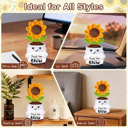Teacher Appreciation Gifts, Thank You Teachers Gift, End of Year Teacher Gifts, Personalized Graduation Father's Day Birthday Gift for Teachers Mentor Coworker Senior, Handmade Crochet Sunflower Doll in Saudi Arabia