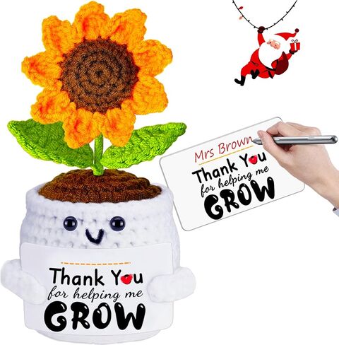 Teacher Appreciation Gifts, Thank You Teachers Gift, End of Year Teacher Gifts, Personalized Graduation Father's Day Birthday Gift for Teachers Mentor Coworker Senior, Handmade Crochet Sunflower Doll in Saudi Arabia