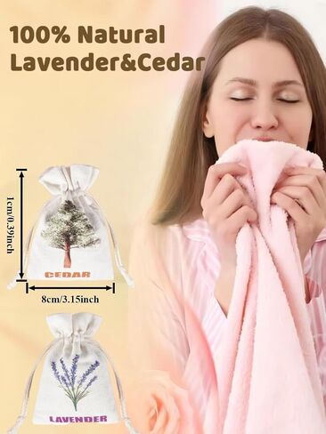 20 Pack Cedar Chips and Natural Dried Lavender Sachets Bags - Stop Clothes Damage, Cedar and Lavendar Home Fragrance Sachets for Drawers and Closets in Saudi Arabia