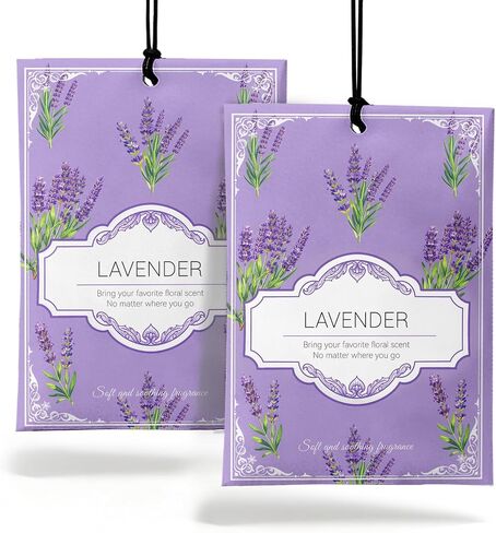 Lavender Sachets for Drawers and Closets - 2 Pack Long Lasting Odor Eliminator Bags, Natural Fresh Scent for Wardrobe, Storage, Car & Home, Air Freshener Sachets in Kuwait
