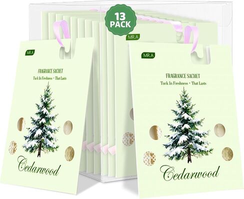 13 Packs Cedar Sachet Bags for Drawer and Closet, Fresh Scents Drawer Deodorizers Long Lasting Air Freshener for Home House Fragrance, Cedar for Closets Car Air Frehener in Saudi Arabia