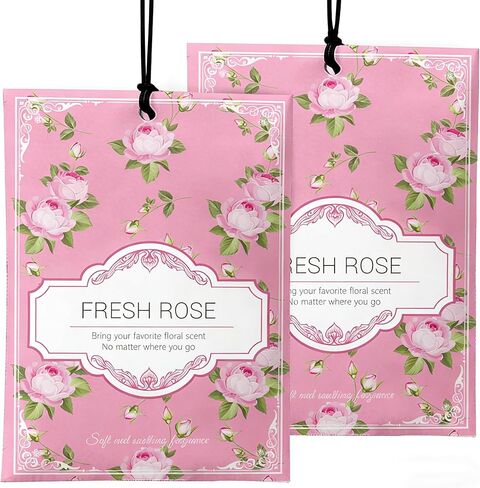 Lavender Sachets for Drawers and Closets - 2 Pack Long Lasting Odor Eliminator Bags, Natural Fresh Scent for Wardrobe, Storage, Car & Home, Air Freshener Sachets in Kuwait